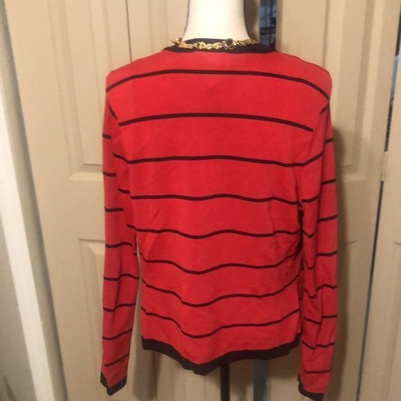 Cach’e 2 piece red and black sweater set size medium - Picture 5 of 11